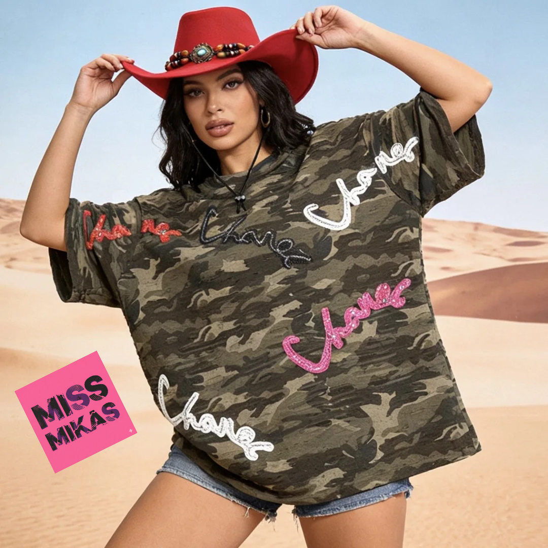 T-shirt "Wild Shine" Oversize Camuflada